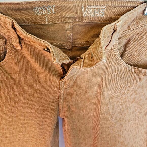 Vans Tan Leopard Spotted Animal Print Skinny Leg Jeans - Picture 4 of 7